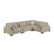 9555BRW*43CRAC (4)4-Piece Modular Sectional - 9555BRW*43CRAC
