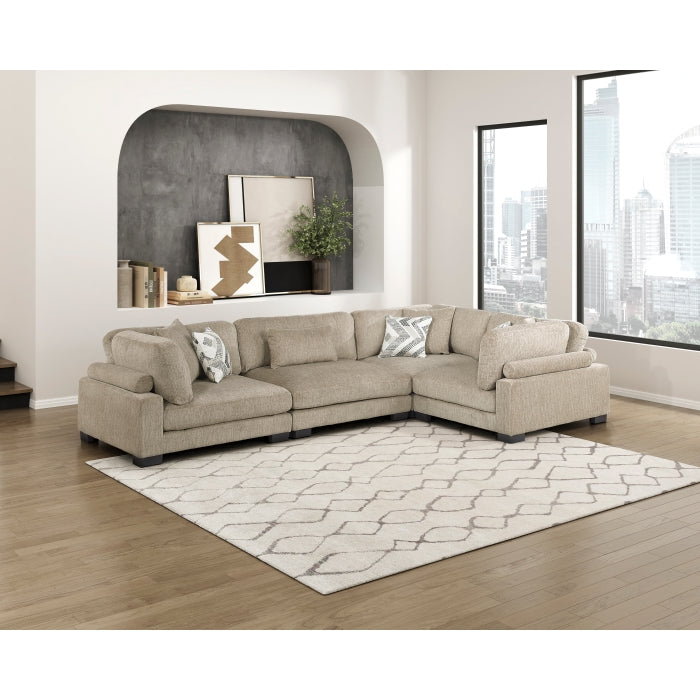 9555BRW*43CRAC (4)4-Piece Modular Sectional - 9555BRW*43CRAC
