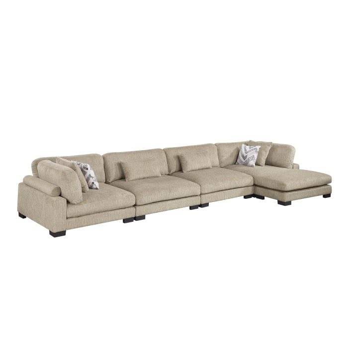 9555BRW*4CR2ACVC (4)4-Piece Modular Sectional with Chaise - 9555BRW*4CR2ACVC