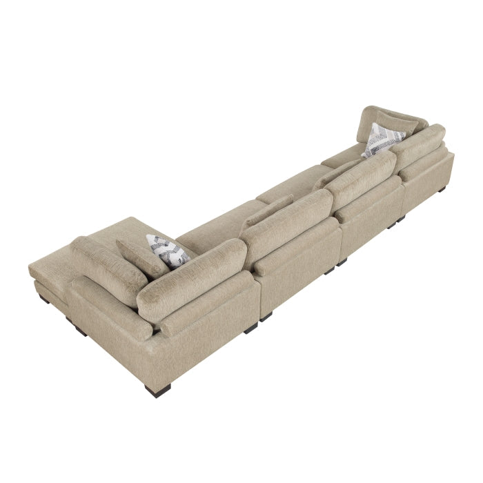9555BRW*4CR2ACVC (4)4-Piece Modular Sectional with Chaise - 9555BRW*4CR2ACVC