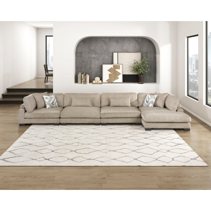 9555BRW*4CR2ACVC (4)4-Piece Modular Sectional with Chaise - 9555BRW*4CR2ACVC