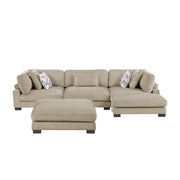 9555BRW*4CRACVCOT (4)4-Piece Modular Sectional with Chaise and Ottoman - 9555BRW*4CRACVCOT