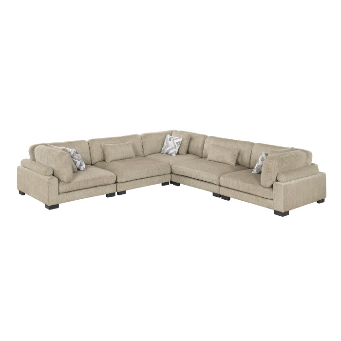 9555BRW*53CR2AC (5)5-Piece Modular Sectional - 9555BRW*53CR2AC