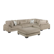 9555BRW*53CRACOT (5)5-Piece Modular Sectional with Ottoman - 9555BRW*53CRACOT
