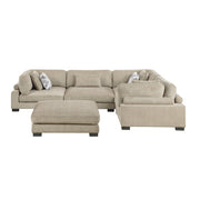 9555BRW*53CRACOT (5)5-Piece Modular Sectional with Ottoman - 9555BRW*53CRACOT
