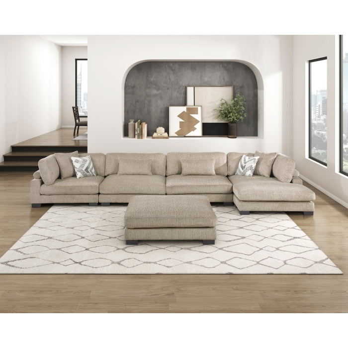 9555BRW*5CR2ACVCOT (5)5-Piece Modular Sectional with Chaise and Ottoman - 9555BRW*5CR2ACVCOT