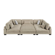 9555BRW*62CR3ACOT (6)6-Piece Modular Sectional with Ottoman - 9555BRW*62CR3ACOT