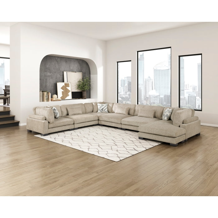 9555BRW*62CR3ACVC (6)6-Piece Modular Sectional with Chaise - 9555BRW*62CR3ACVC