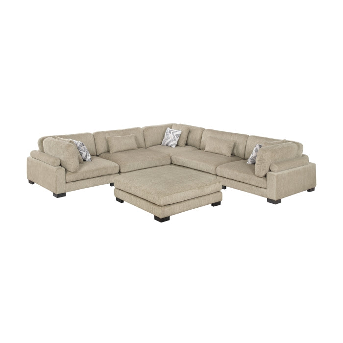 9555BRW*63CR2ACOT (6)6-Piece Modular Sectional with Ottoman - 9555BRW*63CR2ACOT