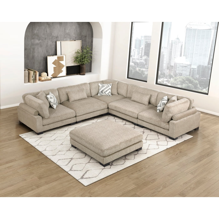 9555BRW*63CR2ACOT (6)6-Piece Modular Sectional with Ottoman - 9555BRW*63CR2ACOT