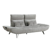 9556GRY-3PW Sofa with Power Adjustable Seat Depth and Manual Adjustable Headrests - 9556GRY-3PW