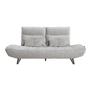 9556LGY-3PW Sofa with Power Adjustable Seat Depth and Manual Adjustable Headrests - 9556LGY-3PW