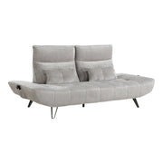 9556LGY-3PW Sofa with Power Adjustable Seat Depth and Manual Adjustable Headrests - 9556LGY-3PW
