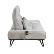 9556LGY-3PW Sofa with Power Adjustable Seat Depth and Manual Adjustable Headrests - 9556LGY-3PW