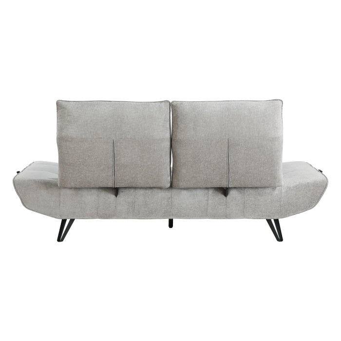 9556LGY-3PW Sofa with Power Adjustable Seat Depth and Manual Adjustable Headrests - 9556LGY-3PW
