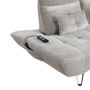 9556LGY-3PW Sofa with Power Adjustable Seat Depth and Manual Adjustable Headrests - 9556LGY-3PW