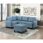 9557BUE*5SCOT (5)5-Piece Sectional with Storage and Ottoman - 9557BUE*5SCOT