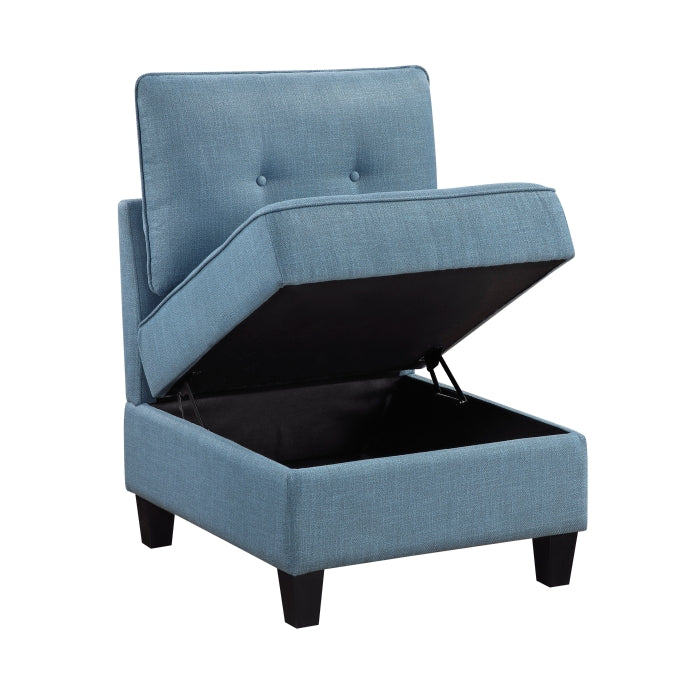 9557BUE*6SCOT (6)6-Piece Sectional with Storage and Ottoman - 9557BUE*6SCOT