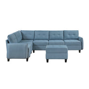 9557BUE*7SCOT (7)7-Piece Sectional with Storage and Ottoman - 9557BUE*7SCOT