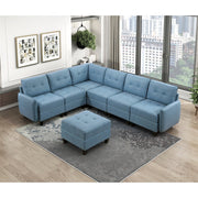 9557BUE*7SCOT (7)7-Piece Sectional with Storage and Ottoman - 9557BUE*7SCOT