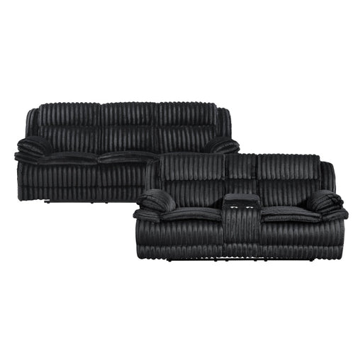9577BK*2 2pc Set: Sofa, Love - 9577BK*2