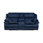 9577BU-2 Double Reclining Love Seat with Center Console - 9577BU-2
