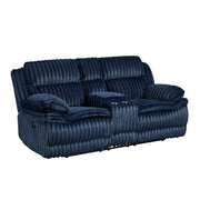 9577BU-2 Double Reclining Love Seat with Center Console - 9577BU-2