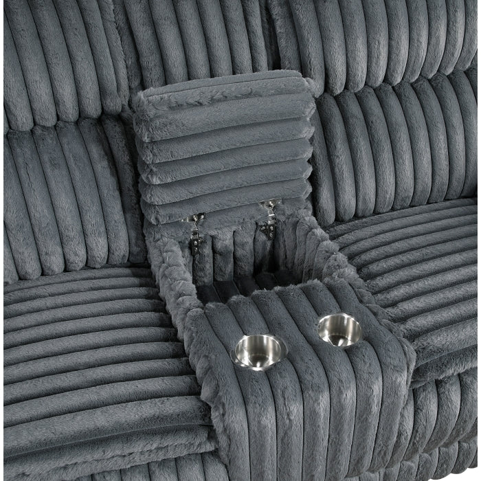 9577DG-2 Double Reclining Love Seat with Center Console - 9577DG-2