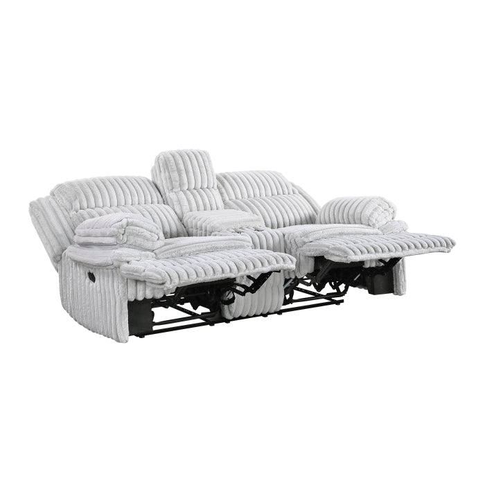 9577GY-2 Double Reclining Love Seat with Center Console - 9577GY-2