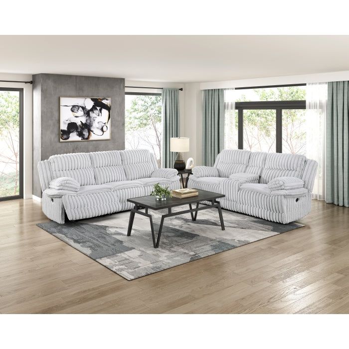9577GY-2 Double Reclining Love Seat with Center Console - 9577GY-2