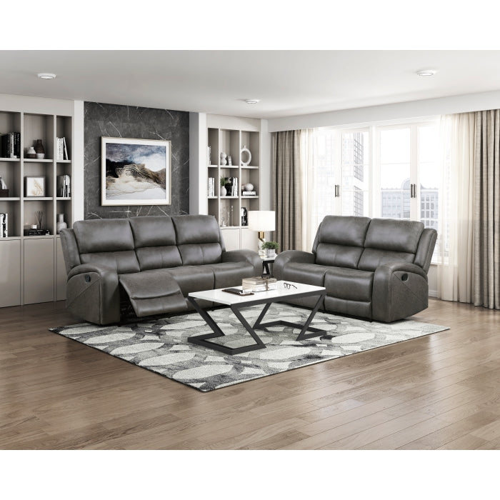 9601GY-2 Double Reclining Love Seat - 9601GY-2