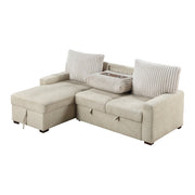 9605BE*2LCRL (2)2-Piece Sectional with Left Chaise and  Drop-Down Cup holders, Storage Pouch, Pull-out Bed and Hidden Storage - 9605BE*2LCRL