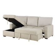 9605BE*2LCRL (2)2-Piece Sectional with Left Chaise and  Drop-Down Cup holders, Storage Pouch, Pull-out Bed and Hidden Storage - 9605BE*2LCRL