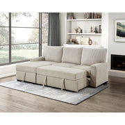 9605BE*2LCRL (2)2-Piece Sectional with Left Chaise and  Drop-Down Cup holders, Storage Pouch, Pull-out Bed and Hidden Storage - 9605BE*2LCRL