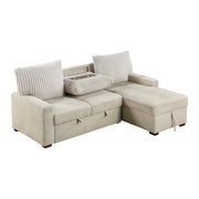 9605BE*2LLRC (2)2-Piece Sectional with Right Chaise and  Drop-Down Cup holders, Storage Pouch,  Pull-out Bed and Hidden Storage - 9605BE*2LLRC
