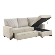 9605BE*2LLRC (2)2-Piece Sectional with Right Chaise and  Drop-Down Cup holders, Storage Pouch,  Pull-out Bed and Hidden Storage - 9605BE*2LLRC