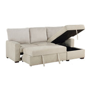 9605BE*2LLRC (2)2-Piece Sectional with Right Chaise and  Drop-Down Cup holders, Storage Pouch,  Pull-out Bed and Hidden Storage - 9605BE*2LLRC