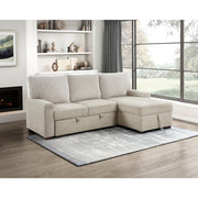 9605BE*2LLRC (2)2-Piece Sectional with Right Chaise and  Drop-Down Cup holders, Storage Pouch,  Pull-out Bed and Hidden Storage - 9605BE*2LLRC