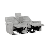9610GY-2 Double Reclining Love Seat with Center Console - 9610GY-2