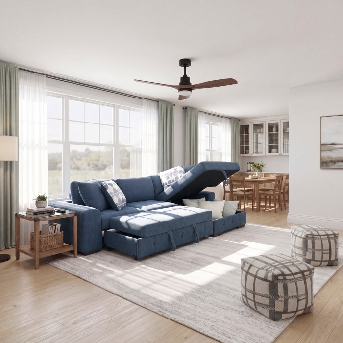 9624BU*22LRC 2-Piece Sectional with Right Chaise and Pull-out Bed - 9624BU*22LRC