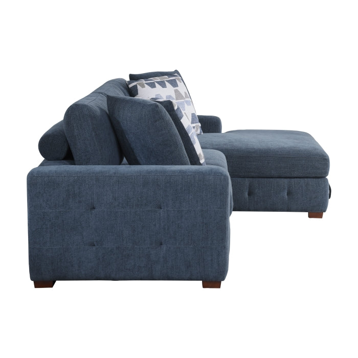 9624BU*32LRC 3-Piece Sectional with Right Chaise, Pull-out Bed and Ottoman - 9624BU*32LRC