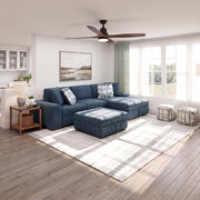 9624BU*32LRC 3-Piece Sectional with Right Chaise, Pull-out Bed and Ottoman - 9624BU*32LRC