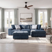 9624BU*32LRC 3-Piece Sectional with Right Chaise, Pull-out Bed and Ottoman - 9624BU*32LRC