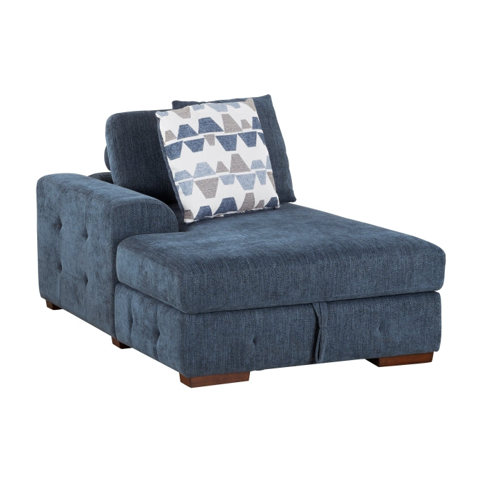 9624BU*3LC2R 3-Piece Sectional with Left Chaise, Pull-out Bed and Ottoman - 9624BU*3LC2R