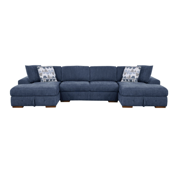 9624BU*3LCRC (3)3-Piece Sectional with Left and Right Chaise - 9624BU*3LCRC