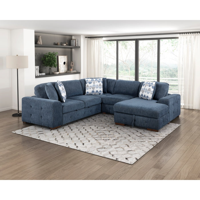 9624BU*42L1ACRC (4)4-Piece Sectional with Right Chaise and Pull-out Bed - 9624BU*42L1ACRC