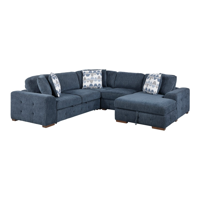 9624BU*42L1ACRC (4)4-Piece Sectional with Right Chaise and Pull-out Bed - 9624BU*42L1ACRC
