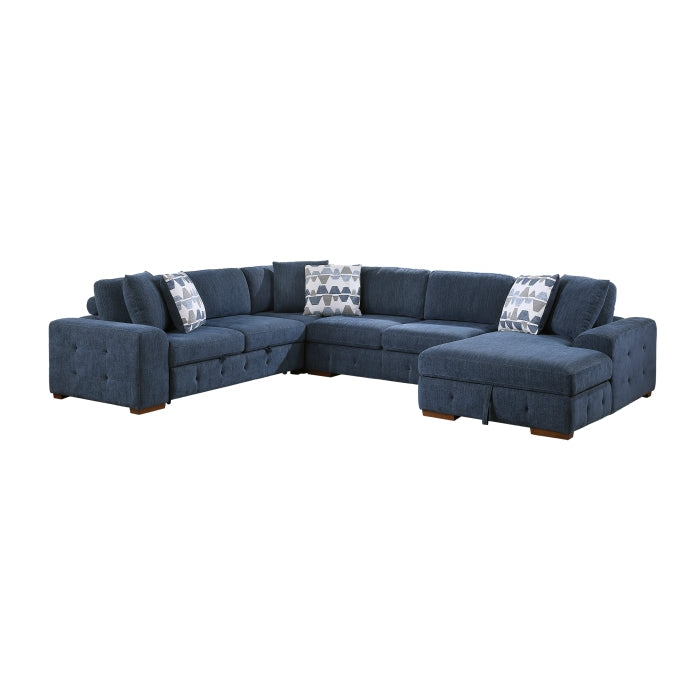 9624BU*42LRC 4-Piece Sectional with Right Chaise and Pull-out Bed - 9624BU*42LRC