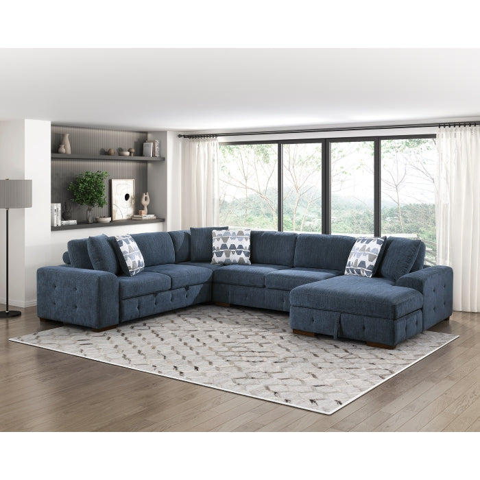 9624BU*42LRC 4-Piece Sectional with Right Chaise and Pull-out Bed - 9624BU*42LRC