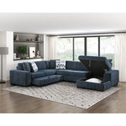 9624BU*42LRC 4-Piece Sectional with Right Chaise and Pull-out Bed - 9624BU*42LRC
